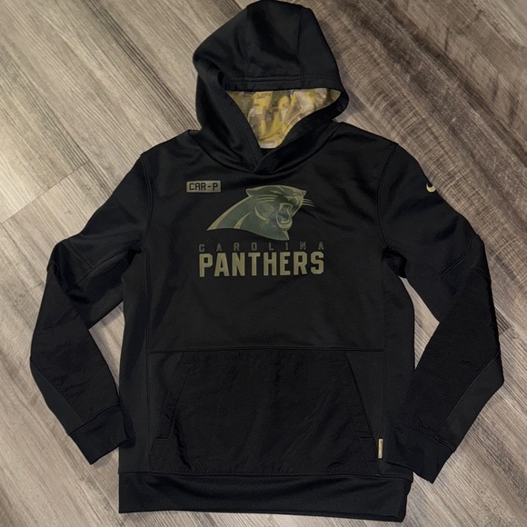 Nike Other - Nike Carolina Panthers youth large hoodie black camo boys NFL football car-p